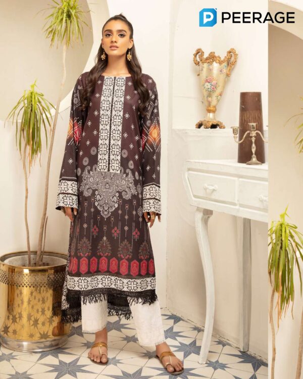 Edna By Johra - Digital Chunri Printed Lawn Kurti | 1PLCJ001
