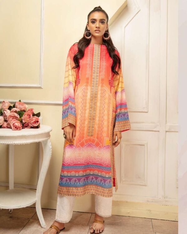 Edna By Johra - Digital Chunri Printed Lawn Kurti | 1PLOJ001