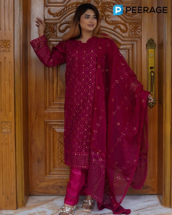 Sadabahar Inspired Organza Stitched 4-Piece | 4POMS001