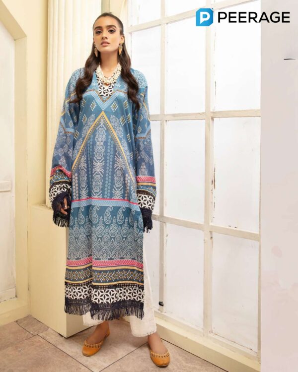 Edna By Johra - Digital Chunri Printed Lawn Kurti | 1PLBJ003